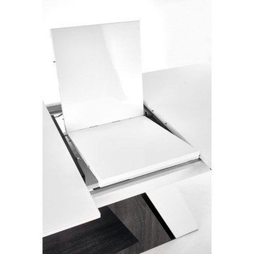 Фото7.Обеденный стол раскладной MORTIS HALMAR белый глянец/темно-серый